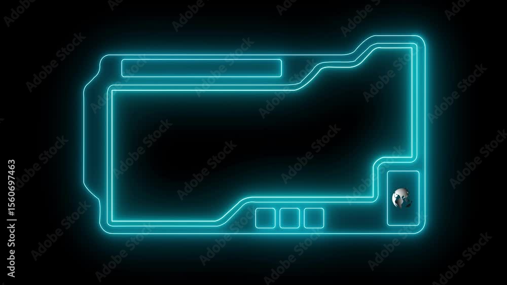 Poster digital hud futuristic motion graphic element cyber generated background. technology hologram frame 