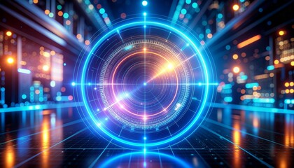 Holographic Circular UI Interface – Futuristic Tech Visualization