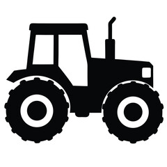 Obraz premium Silhouette of a Tractor A Timeless Symbol of Farming and Agriculture A Black and White Depiction of Rural Life