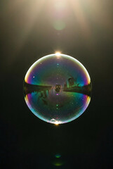 soap bubbles in the night