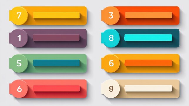 Infographic banners. Color labels with steps and options vector set. Illustration of banner label layout with numbers, no logos, no brands