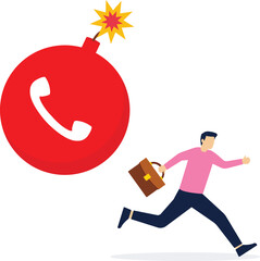 Supervisors call after employees who are late for work, Vector illustration in flat style

