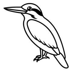 Kingfisher line art vector