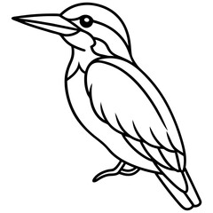 Kingfisher line art vector
