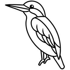 Kingfisher line art vector