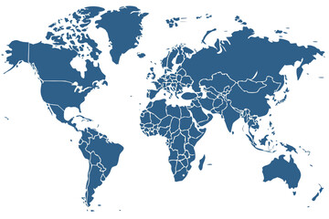  political map with country vector illustration