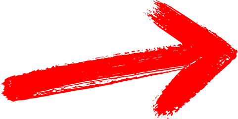 color arrow pointing upwards created with brush strokes on a white background in a simple design.
