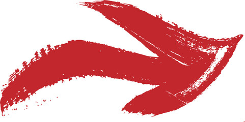 color arrow pointing upwards created with brush strokes on a white background in a simple design.