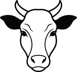 cow head isolated on white