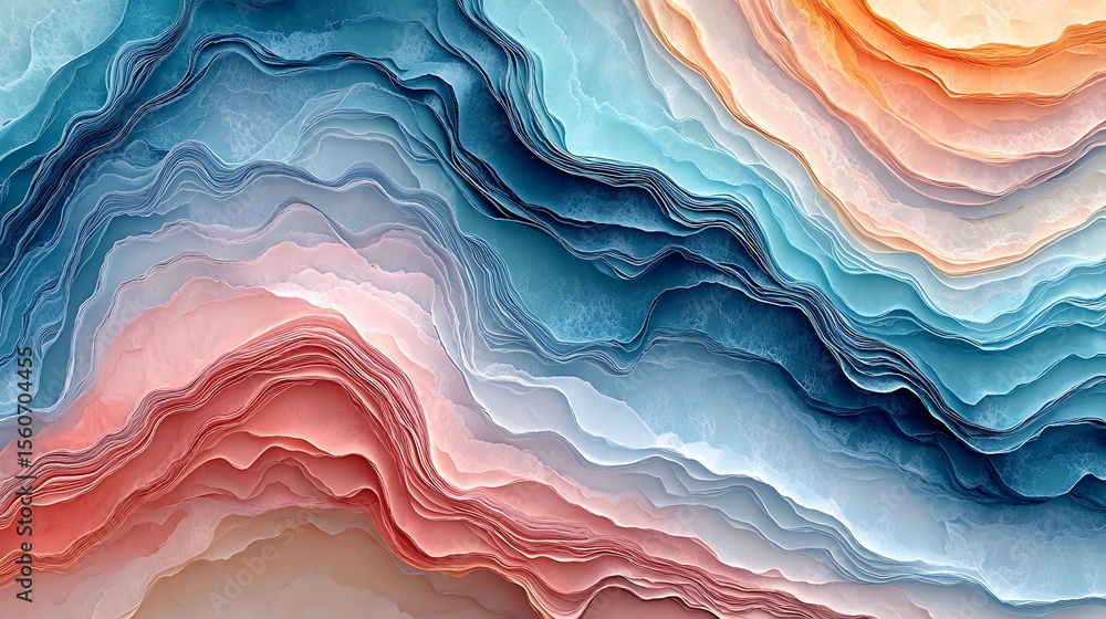Poster abstract layered waves background design.