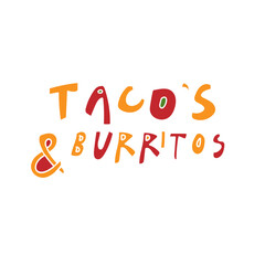 Hand drawn taco illustration created in Adobe Illustrator. Detailed vector design featuring a traditional Mexican taco with lettuce, cheese, meat, and tortilla shell. Perfect for restaurant branding, 