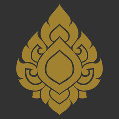 Thai patterns vector illustration  with black background