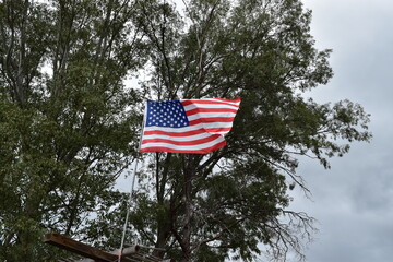 american flag in the wind