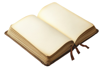 Discovering ancient secrets within an old leather bound book whispering stories of forgotten on transparent background