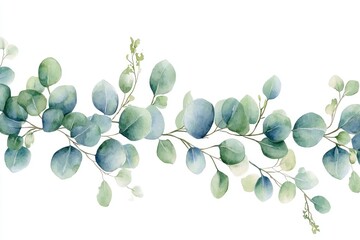 Delicate eucalyptus garland in muted tones