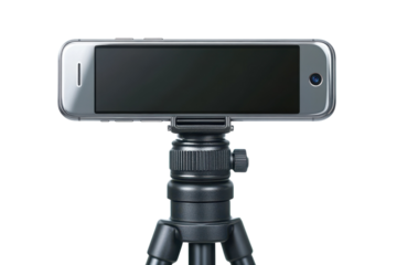 Capturing life s moments a sleek smartphone mounted on a tripod ready to film memories and on transparent background