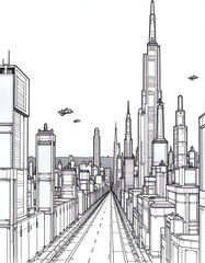 Obraz premium sketch of a city
