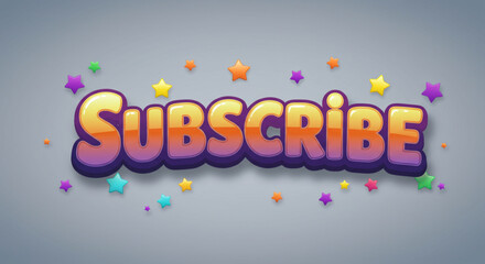 Colorful Subscribe Button Design  Fun, Playful Cartoon Style Text Effect