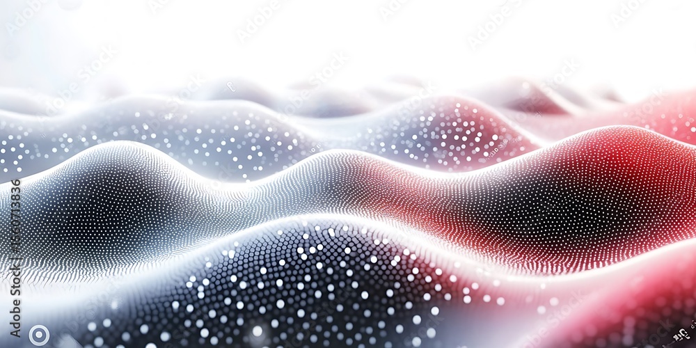 Poster dot white gray wave light technology texture background. abstract big data digital concept. 3d rende