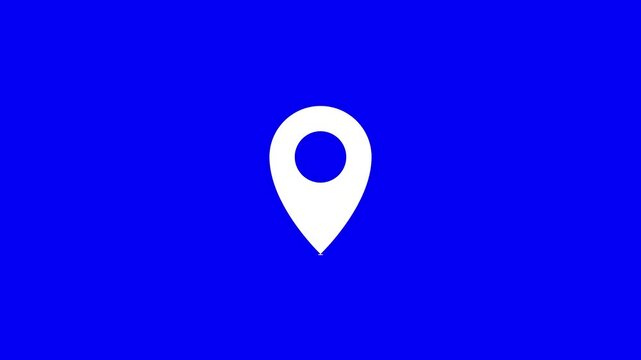 Jumping and bouncing gps map location marker icon. Shape motion graphics animation.