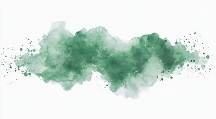 Abstract watercolor wash, muted green