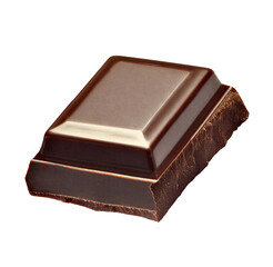 close up of chocolate pieces on white background