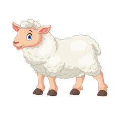 Cartoon sheep on white background