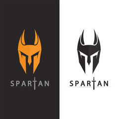 Gladiator Head in Helmet Logo Design Vector for Medieval Fighting Champion Symbol