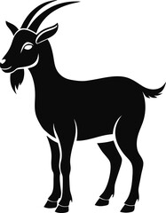 Obraz premium Goat Silhouette Vector with white background and editable