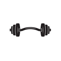Curved Dumbbell or EZ Barbell Silhouette - Gym Equipment for Weightlifting and Fitness - Strong Vector Icon for Workout and Bodybuilding Concepts