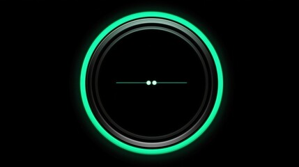 Fototapeta premium Glowing Green Circle on Black Background