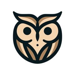 Stylized owl illustration with natural colors, perfect for wildlife themes and educational materials