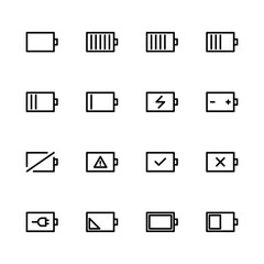Battery icon set. Mobile phone battery icon. Charge icon. Vector icon set.