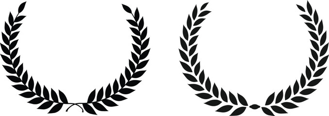 Laurel Wreath Silhouettes Vector Set | Classic Victory Symbols