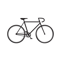 Obraz premium Minimalist Bicycle Illustration in Black and White Silhouette