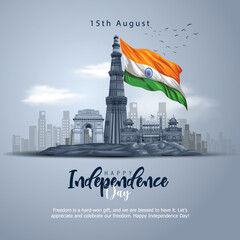 Plakat happy independence day India. 78 with Indian flag. abstract vector illustration design