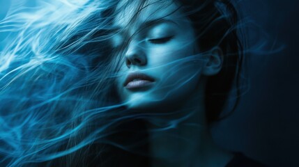 dark blue flowy lines, minimalistic
