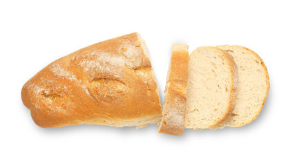 top view of a sliced loaf of bread