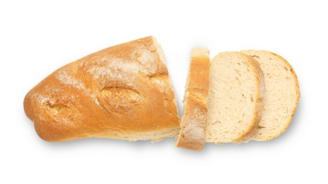 top view of a sliced loaf of bread