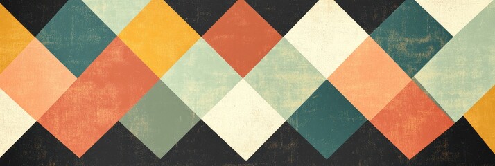 Fototapeta premium Geometric pattern of interlocking diamonds in muted colors