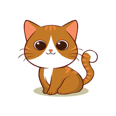 vector cute cat cartoon illustration. animal nature concept isolated. flat cartoon style
