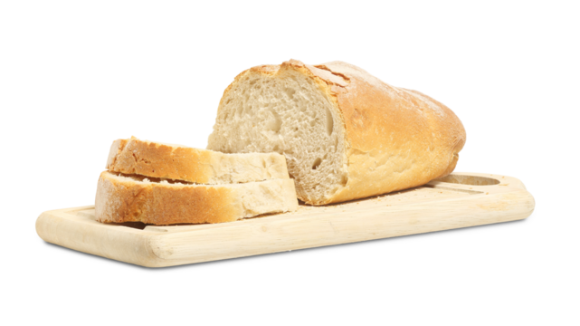 sliced loaf of bread on cutting board