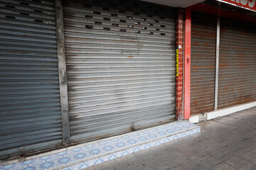 Surface of steel doors in Thailand.