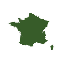 Fototapeta premium Map of France, sign silhouette. World Map Globe. Vector Illustration isolated on white background. Europe continent.