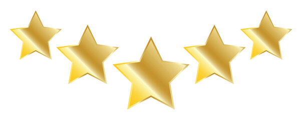 gold star award rating icon. Review star rating and feedback isolated