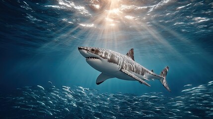 Fototapeta premium White shark underwater