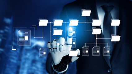 AI organizing file directory structure, streamlining folder management, arranging document paths,...