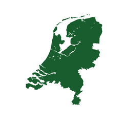 Map of Netherlands, sign silhouette. World Map Globe. Vector Illustration isolated on transparent background. Europe continent.