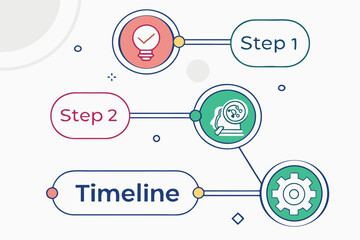 vector illustration Infographic design template. Timeline concept with 5 