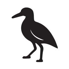 Obraz premium A striking vector illustration of a bird silhouette on a branch, perfect for an icon depicting wildlife in nature